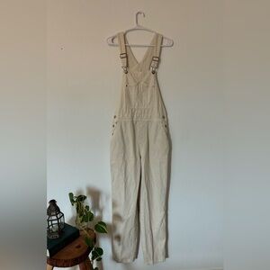 Old Navy Cream Women’s Denim Overalls - Classic Casual Jumpsuit